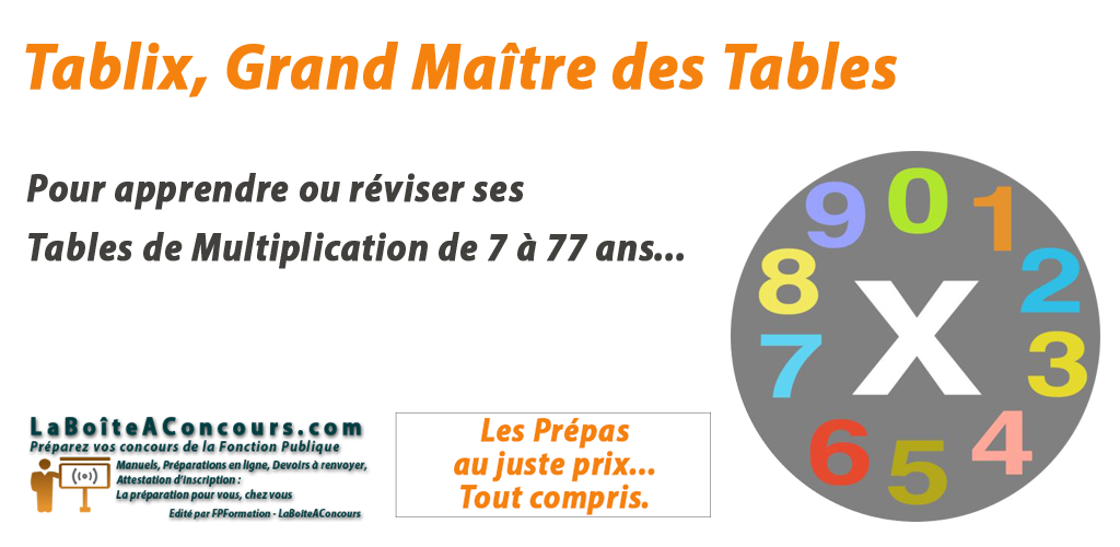 Dominos des tables de multiplication