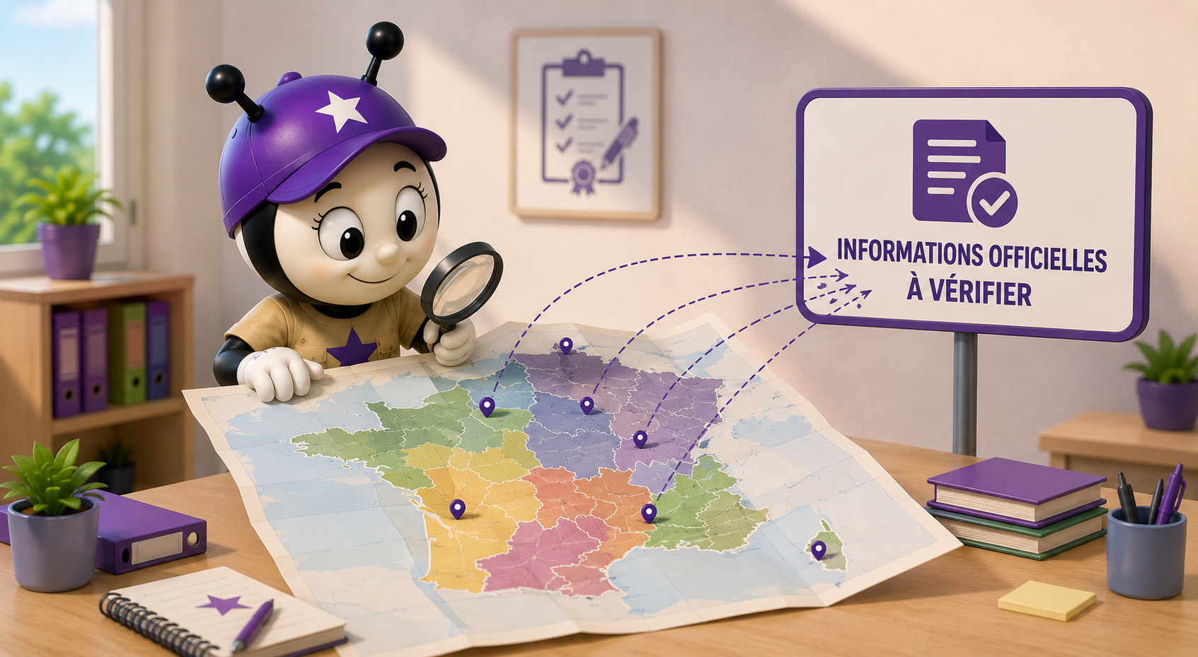 Trouvix consulte une carte de France pour trouver les informations officielles du CNFPT